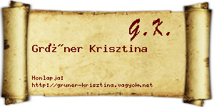 Grüner Krisztina névjegykártya